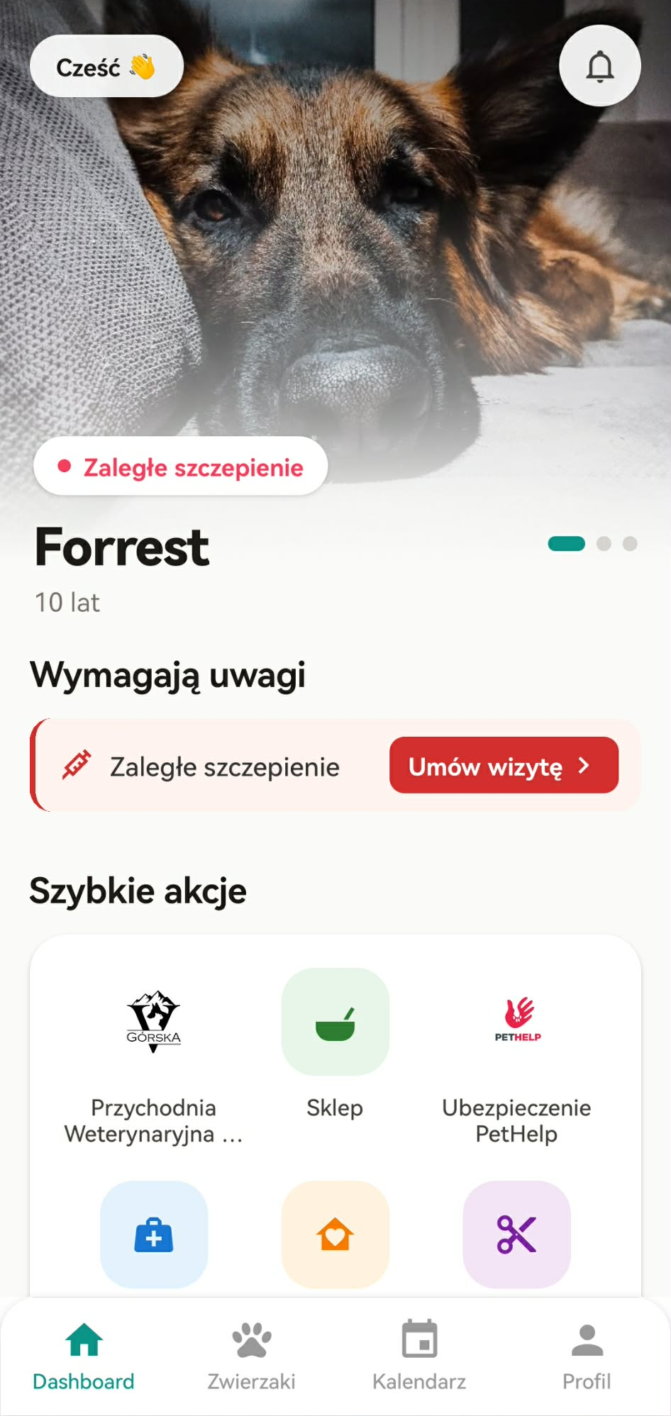 Łappky — aplikacja dla właścicieli: zdjęcie pupila, przypomnienie o zaległym szczepieniu i szybkie akcje